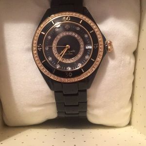 Black and gold Kate spade watch